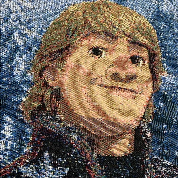 Disney Frozen Throw Blanket Tapestry Woven Elsa Olaf Anna Fringe - Picture 4 of 7